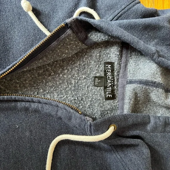 Men's J Crew Mercantile Blue Hoodie Sweater - Picture 4 of 5